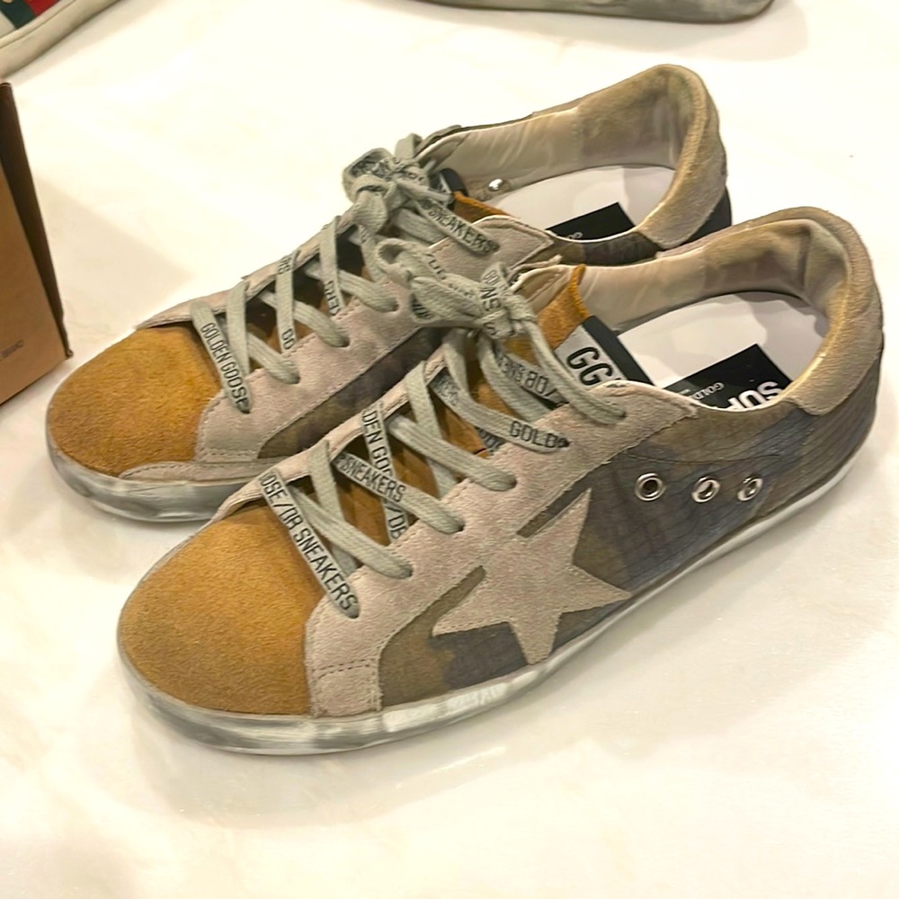 Golden goose camo superstars worn only x3